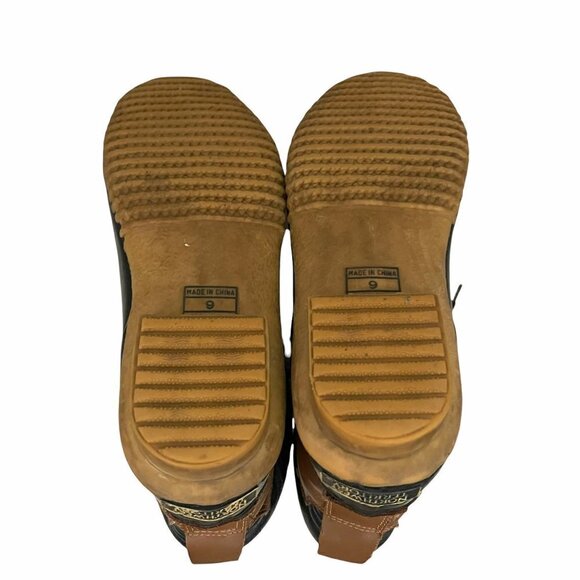 Northwest Territory Women's Brown Blue Leather Rubber Thinsulate Duck Boots Sz 9 - Picture 8 of 9